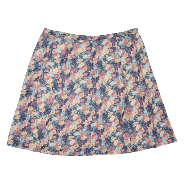 Womens Skater Skirt Blue Short Floral XL