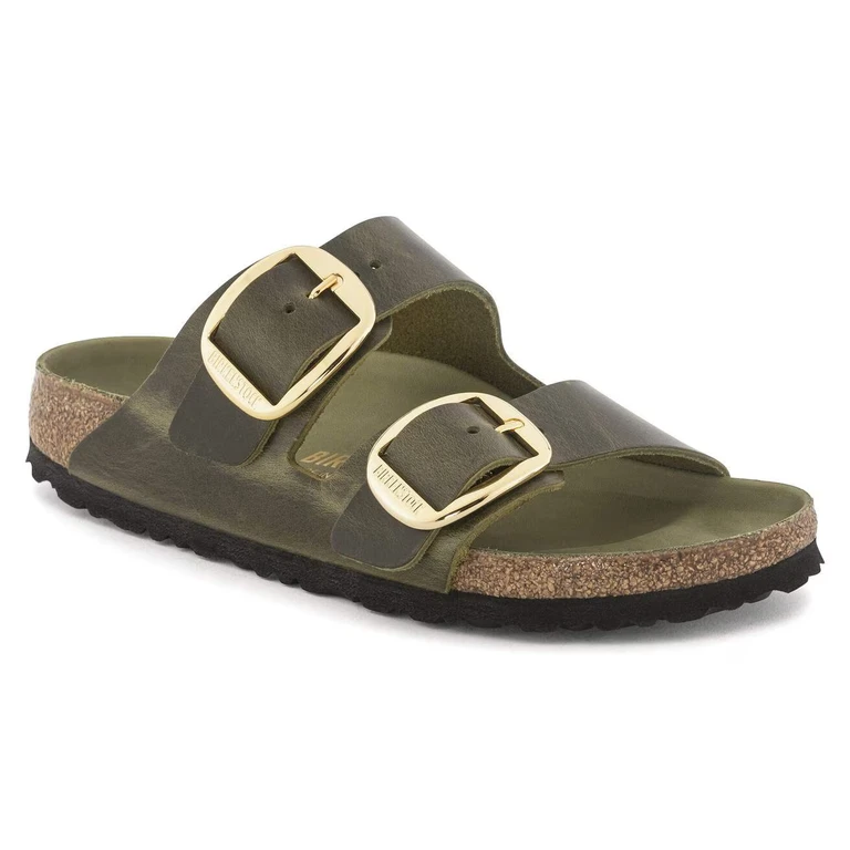 Unisex Arizona Big Buckle Oiled Leather Olive Green