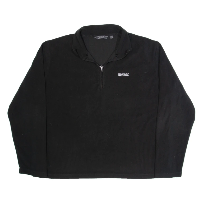 REGATTA Mens Fleece Black 1/4 Zip 2XL