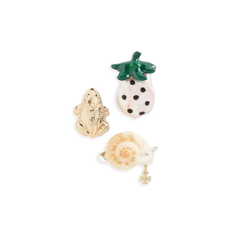 Tory Burch Curiosity Charm Pin Set Multi One Size