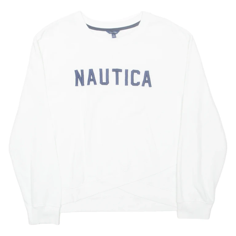 NAUTICA Womens Sweatshirt White L