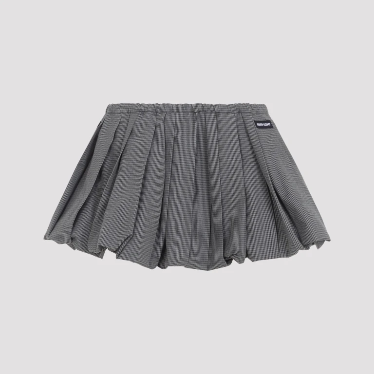 MIU MIU - Miu Miu Plissé Check Mini Skirt