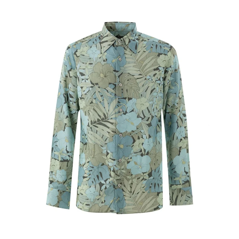 Blue Lyocell Pattern Shirt - Men