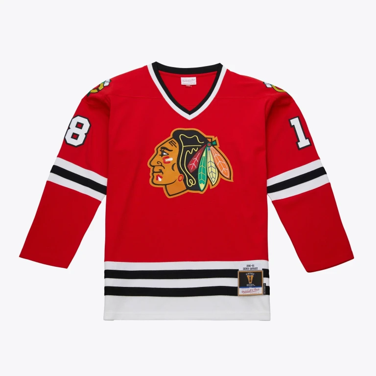 Men's NHL Dark Jersey Blackhawks 1980 Denis Savard