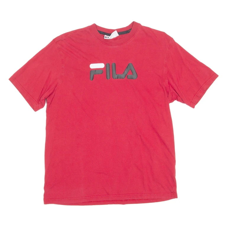 FILA Mens T-Shirt Red Crew Neck M
