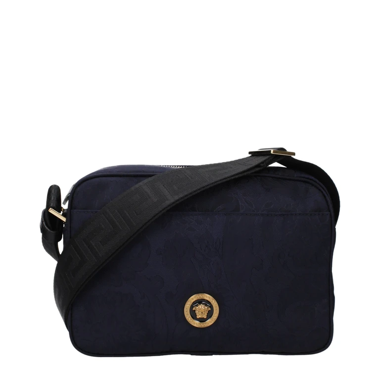 Versace Blue Fabric Crossbody Bag - Men