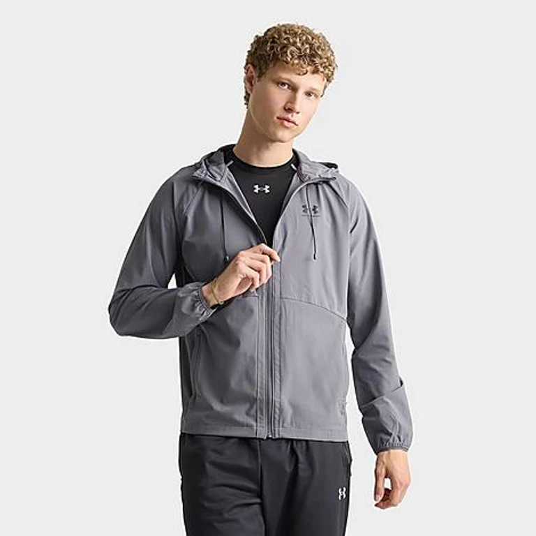 Under Armour Men's Vibe Woven Full-Zip Jacket in Grey Size: Small