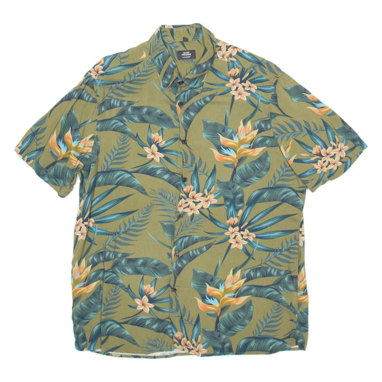 AVENT PREMIER Mens Hawaiian Shirt Green Floral XL