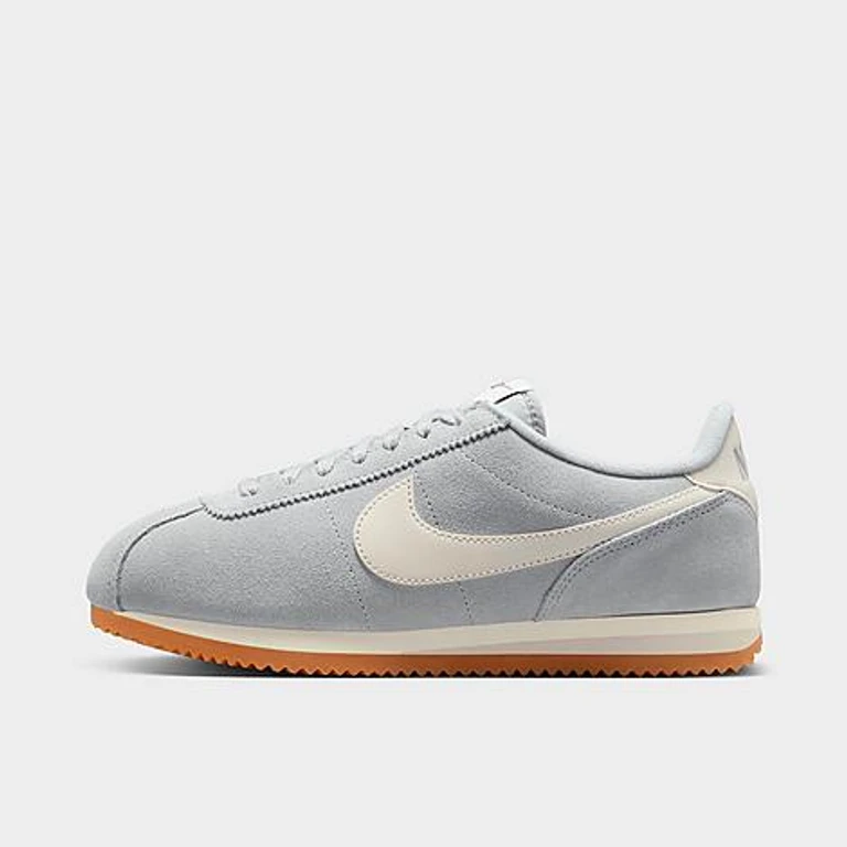 Nike Women's Cortez Casual Shoes in Light Smoke Grey/Sail/Gum Light Brown Size: 5.0