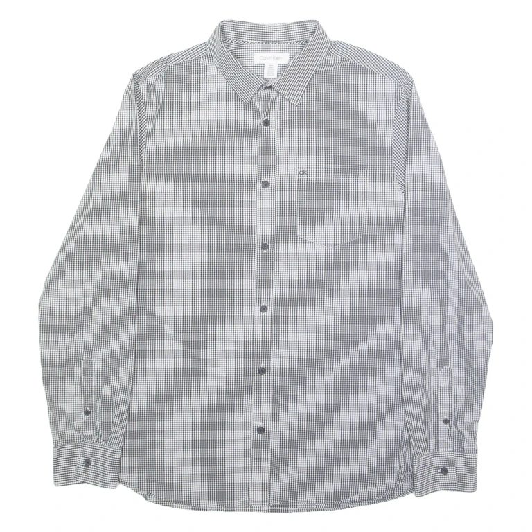 CALVIN KLEIN Slim Fit Mens Shirt Black Check Long Sleeve M (LL1-061224-5926)