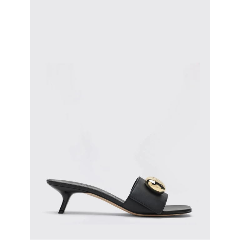 Pebble Mule Sandals in Leather with Low Heel and Square Toe (L815465XAZ1100)