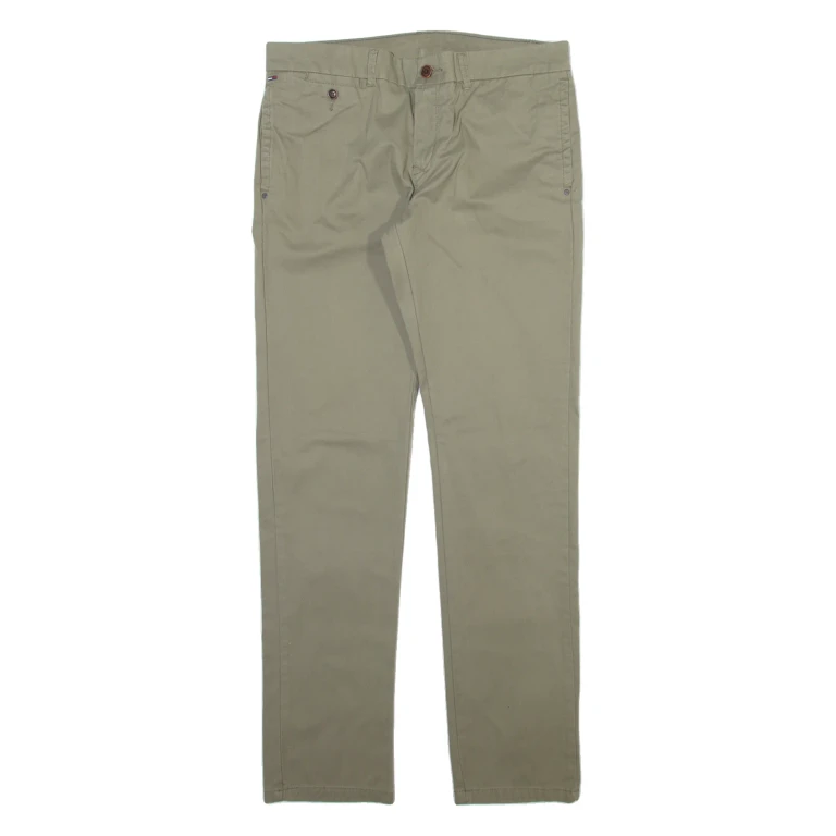 TOMMY HILFIGER Womens Trousers Green Slim Straight W32 L31