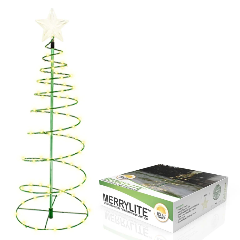 2 ft. Merrylite Solar Warm White LED Pre-Lit Outdoor Christmas Tree