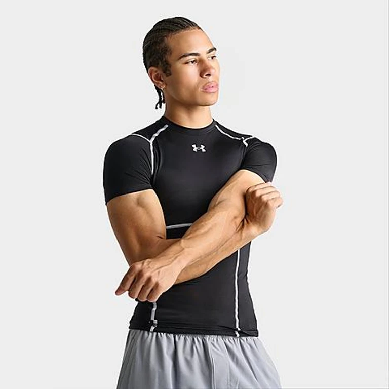 Under Armour Men's HeatGear Elite Compression Training Top in Ultimate Black/Reflective Size: Small