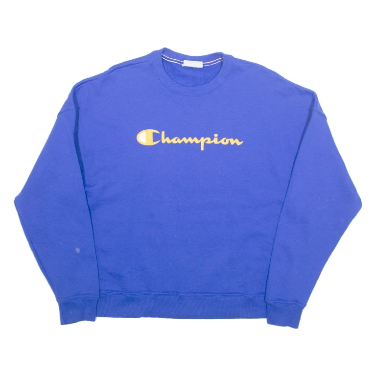 CHAMPION Womens Sweatshirt Blue XL