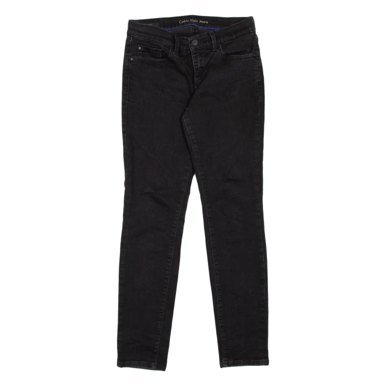 CALVIN KLEIN JEANS Mid Rise Womens Jeans Black Slim Skinny W29 L30