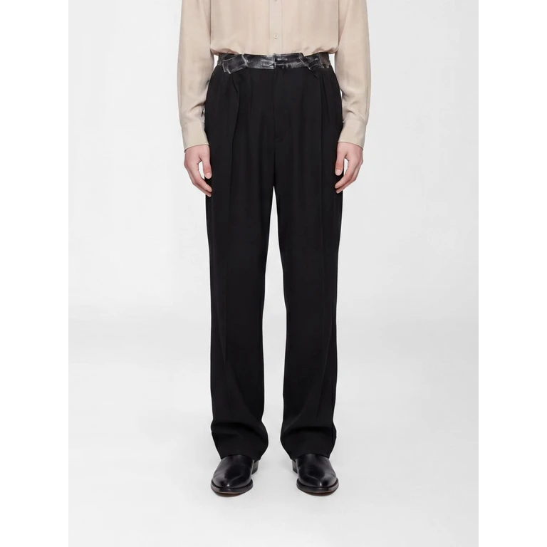 Wide-Leg Virgin Wool Trousers with Belt Loops (S67KA0090M35859900)