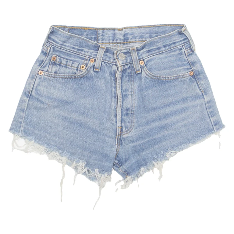 LEVI'S Cut Off 501 Womens Denim Shorts Blue XS W25