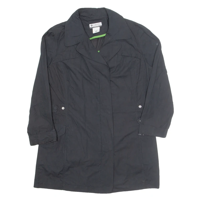 COLUMBIA Womens Trench Coat Black XL