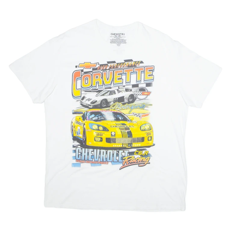 CHEMISTRY Corvette Mens T-Shirt White USA XL