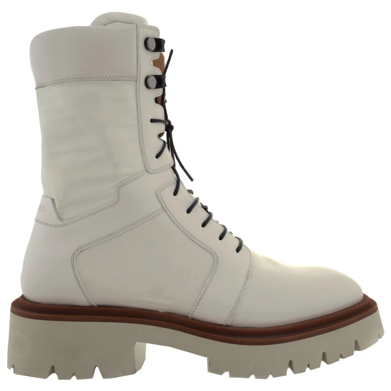 Franklyn Leather Lace-Up Combat Boots, Size 9 EE