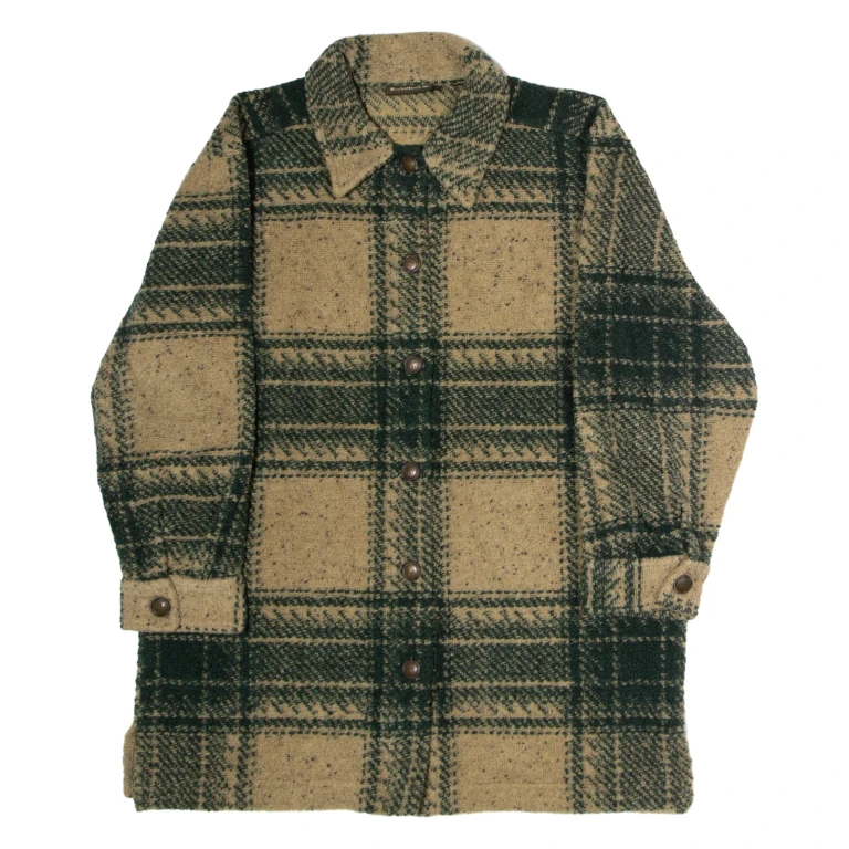 TIMBERLAND Womens Jacket Beige Knit 90s Plaid S