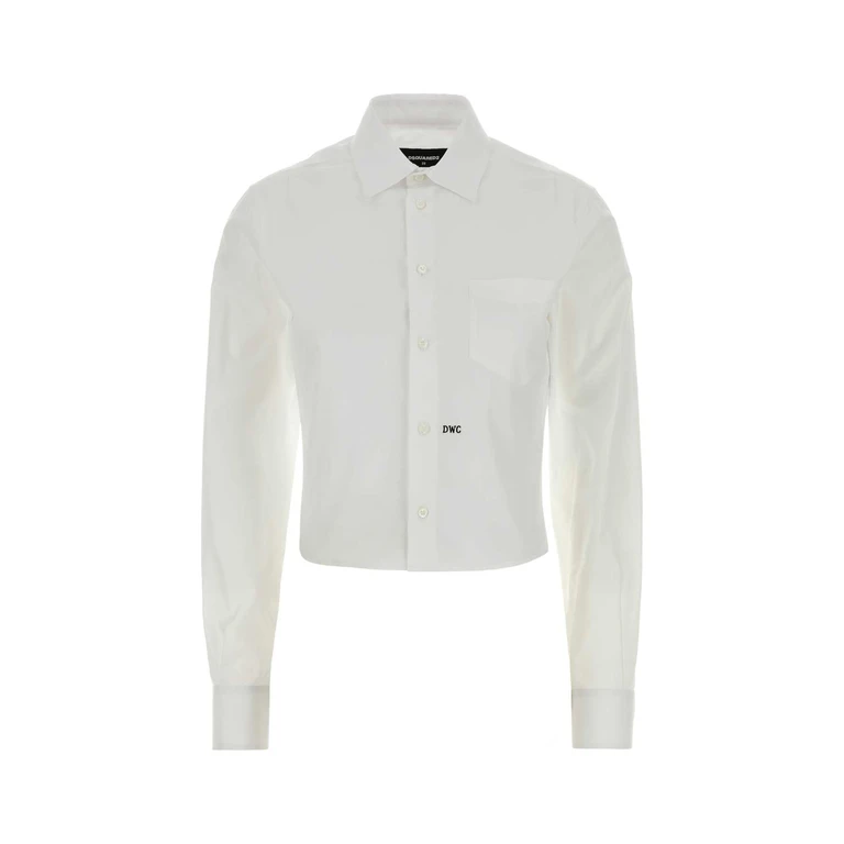 Dsquared2 White Poplin Shirt Exterior: Cotton Camicie - Women