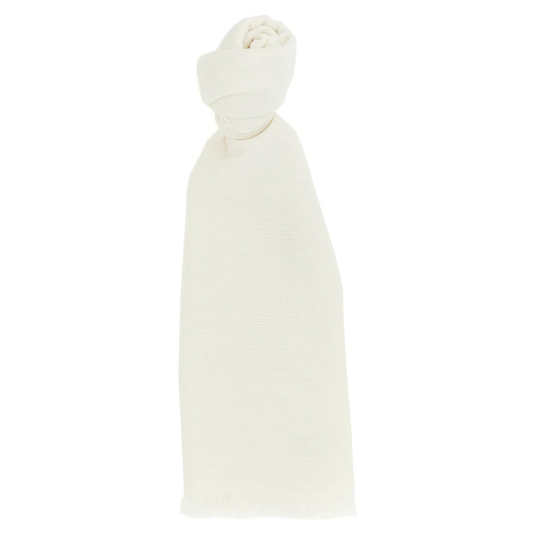 Brunello Cucinelli White Cashmere Scarf - Women