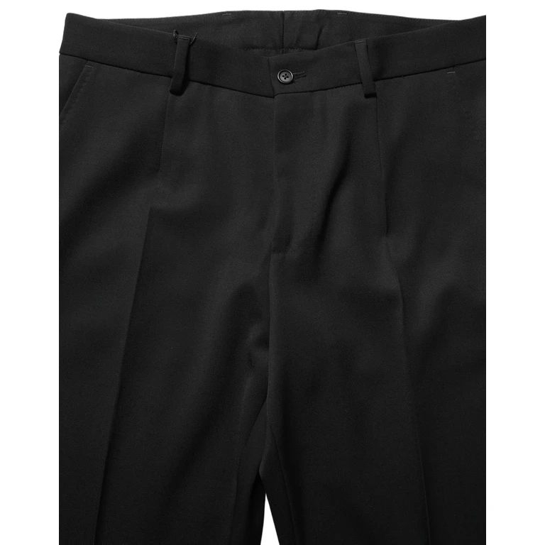 Dolce & Gabbana Black Wool Tapered Men Dress Trouser Pants Virgin - Men