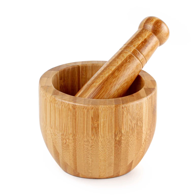 Bamboo 2Pc Mortar and Pestle, Natural