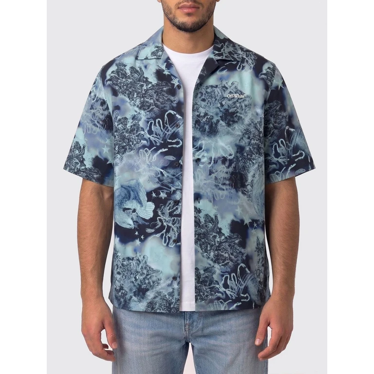 OFF-WHITE Shirt Men color Blue (44XGG01FS26F00B4002)
