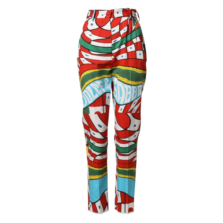Dolce & Gabbana Multicolor Geometric Pattern Straight Pants - Women