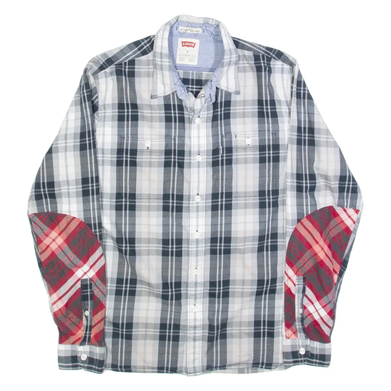 LEVI'S Mens Shirt Black Plaid Long Sleeve M