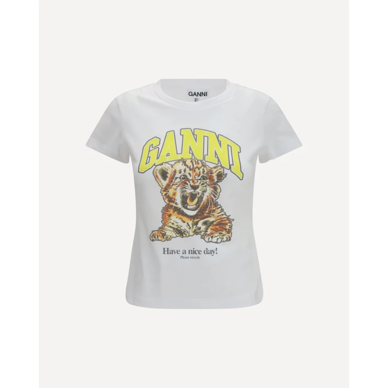 GANNI Tiger cotton T-shirt Female S