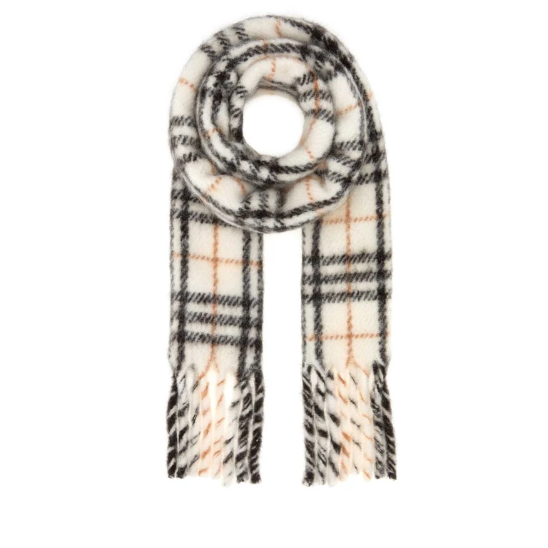 Burberry Embroidered Alpaca Blend Scarf Pebblewhite Exterior: Wool Nylon Sciarpe E Foulard - Unisex