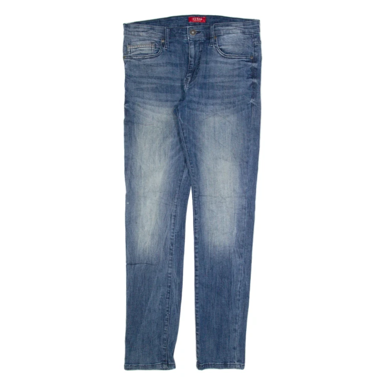 GUESS Mens Jeans Blue Slim Skinny Stone Wash W31 L32