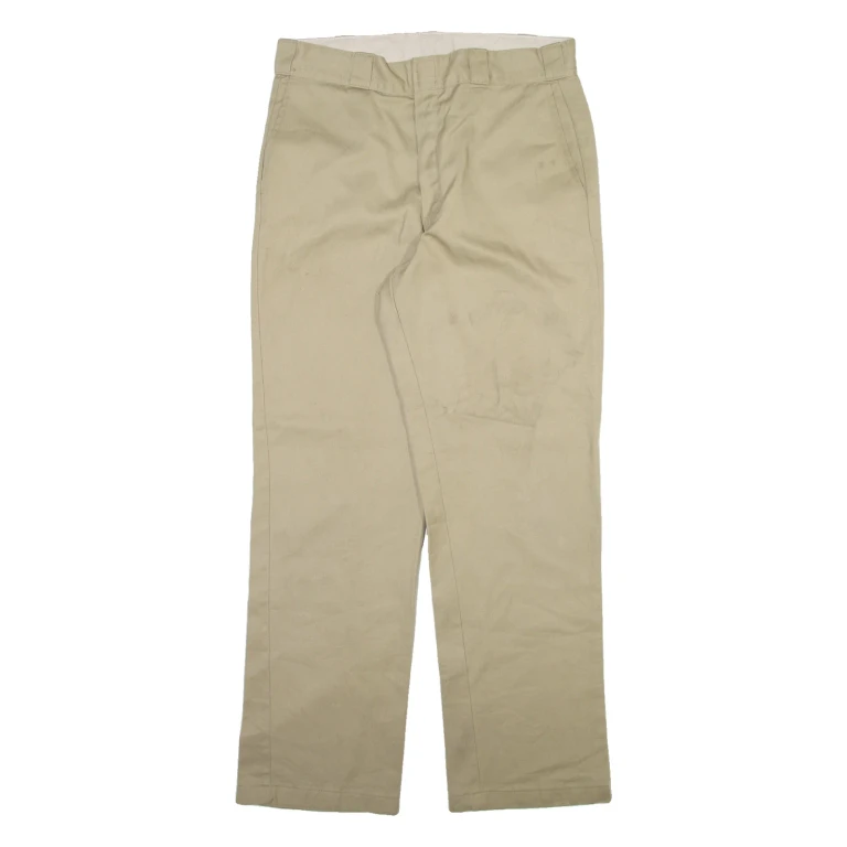 DICKIES 874 Workwear Mens Trousers Beige Regular Straight W34 L32
