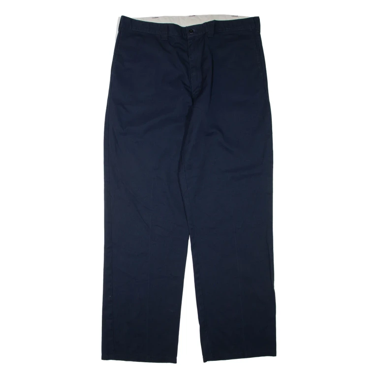 DICKIES Womens Trousers Blue Regular Straight W38 L34