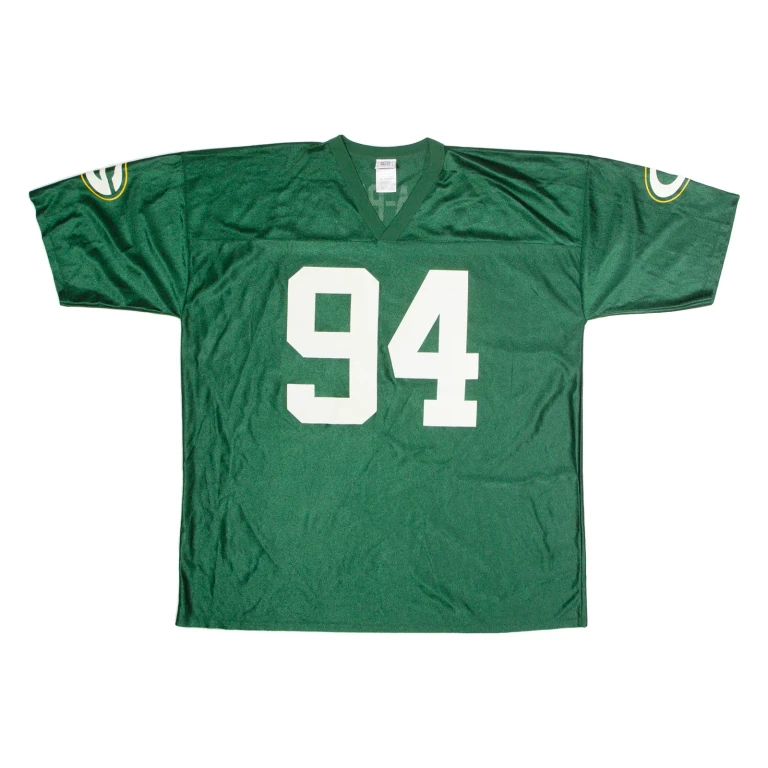 NFL Green Bay Packers Home #94 Gbaja- Biamila Mens Jersey Green USA V-Neck 2XL