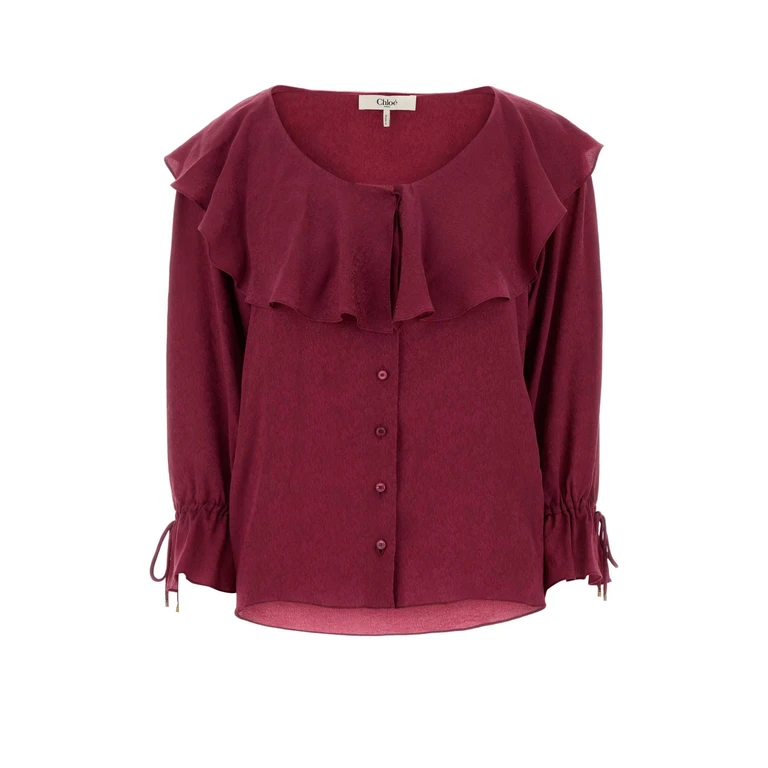 Chloé Tyrian Purple Silk Blouse Fucsia Exterior: Maglie - Women