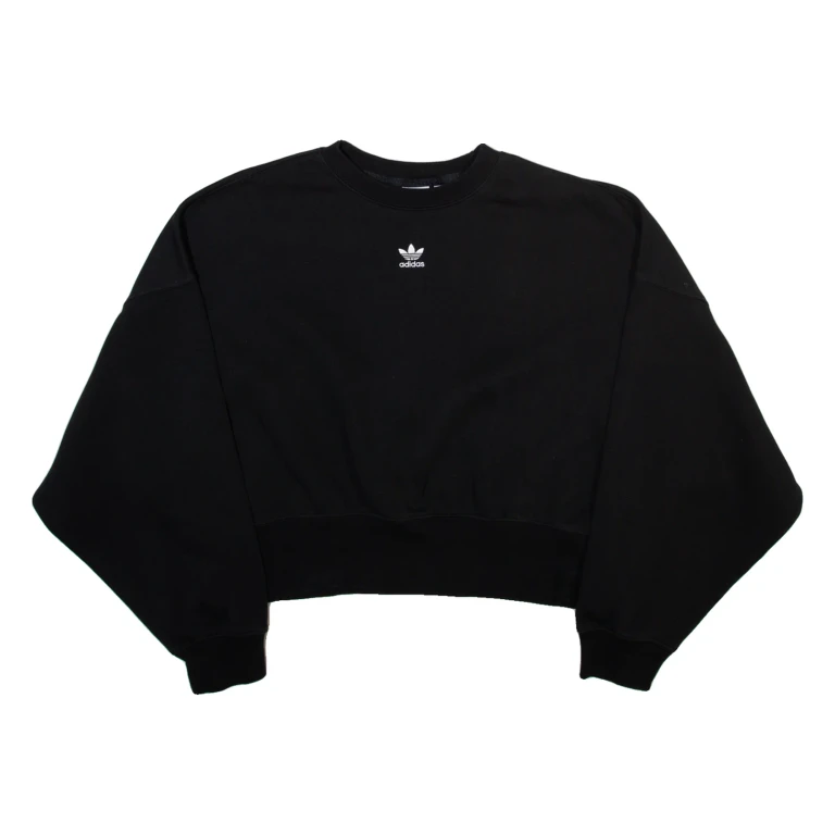ADIDAS ORIGINALS Womens Sweatshirt Black Crew Neck UK 6