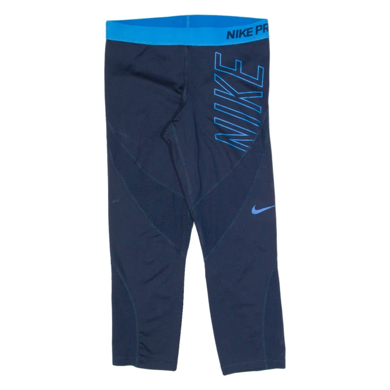 NIKE 3/4 Length Womens Leggings Blue Skinny M W28 L23