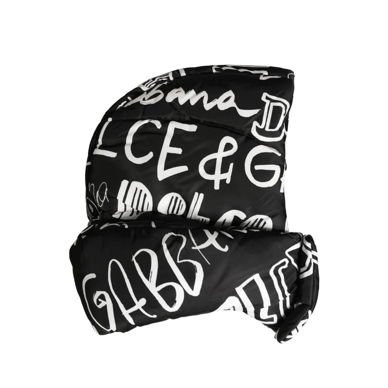 Dolce & Gabbana Black Logo Print Whole Head Wrap Capello Hat Polyester - Men