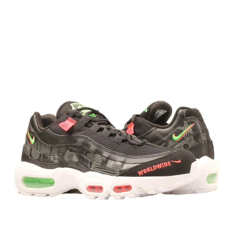 Air Max 95 WW Men Running Sneakers Black/White-Green Strike