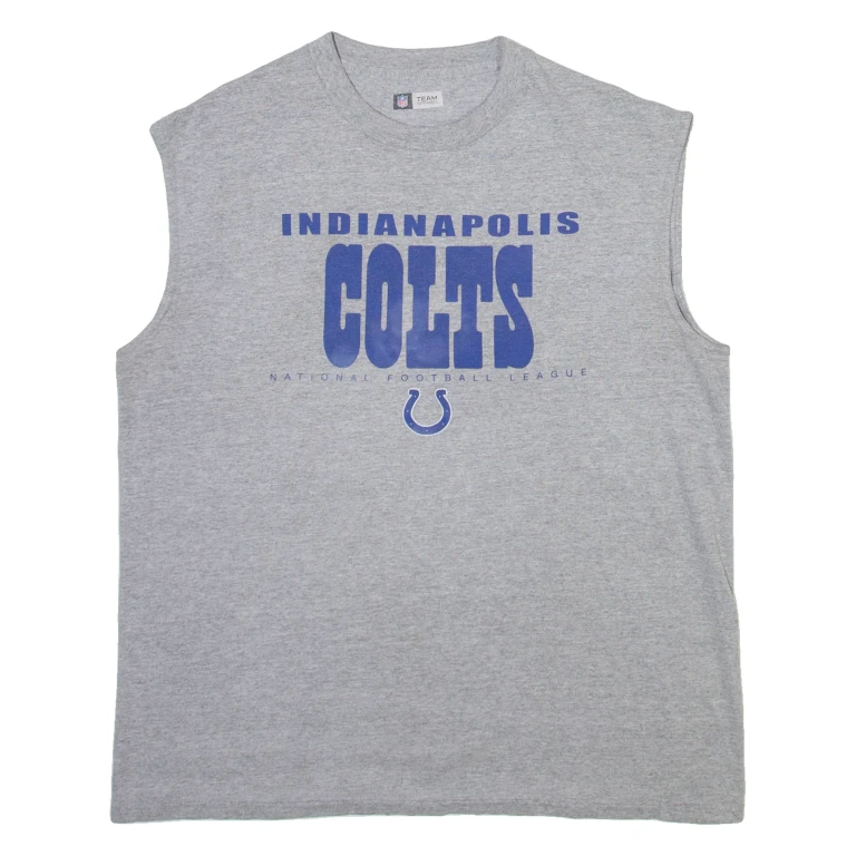NFL Indianapolis Colts Mens Vest Grey Sleeveless USA L