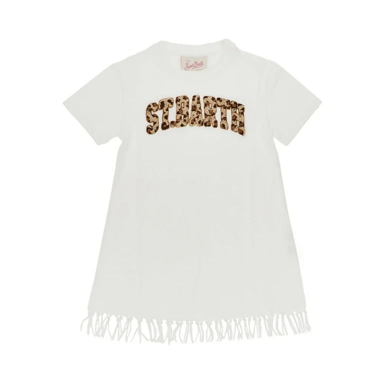 SAINT BARTH 'Abbey' mini dress with leopard print Kids 4Y
