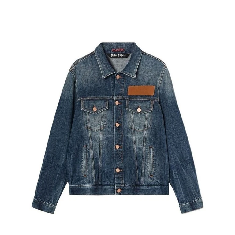 Palm Angels Blue Cotton Denim Jacket Clothing - Men