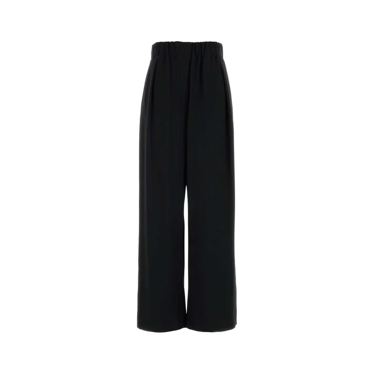 Jil Sander Black Crepe Wide-Leg Pant 001 Exterior: Acetate Viscose Pantaloni - Women
