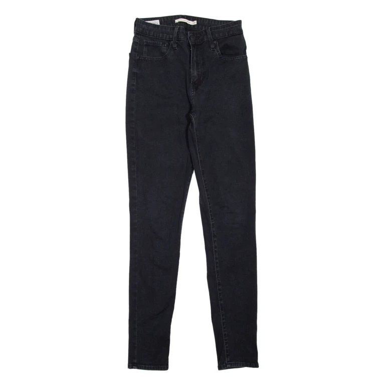 LEVI'S 721 High Rise BIG E Womens Jeans Black Slim Skinny W26 L30