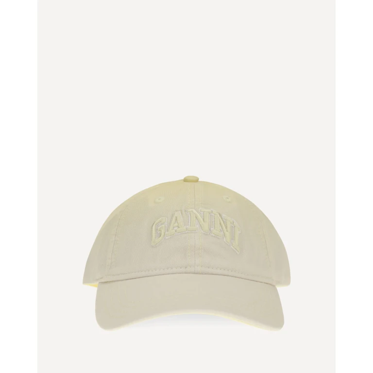 GANNI Cotton logo Baseball Cap Female UNI